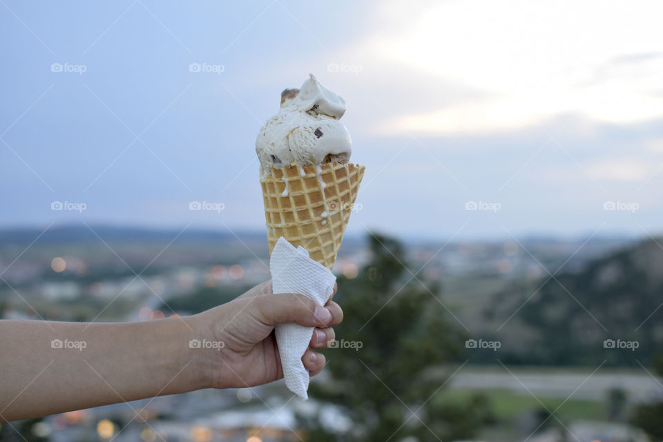 Ice Cream Cone High Above 