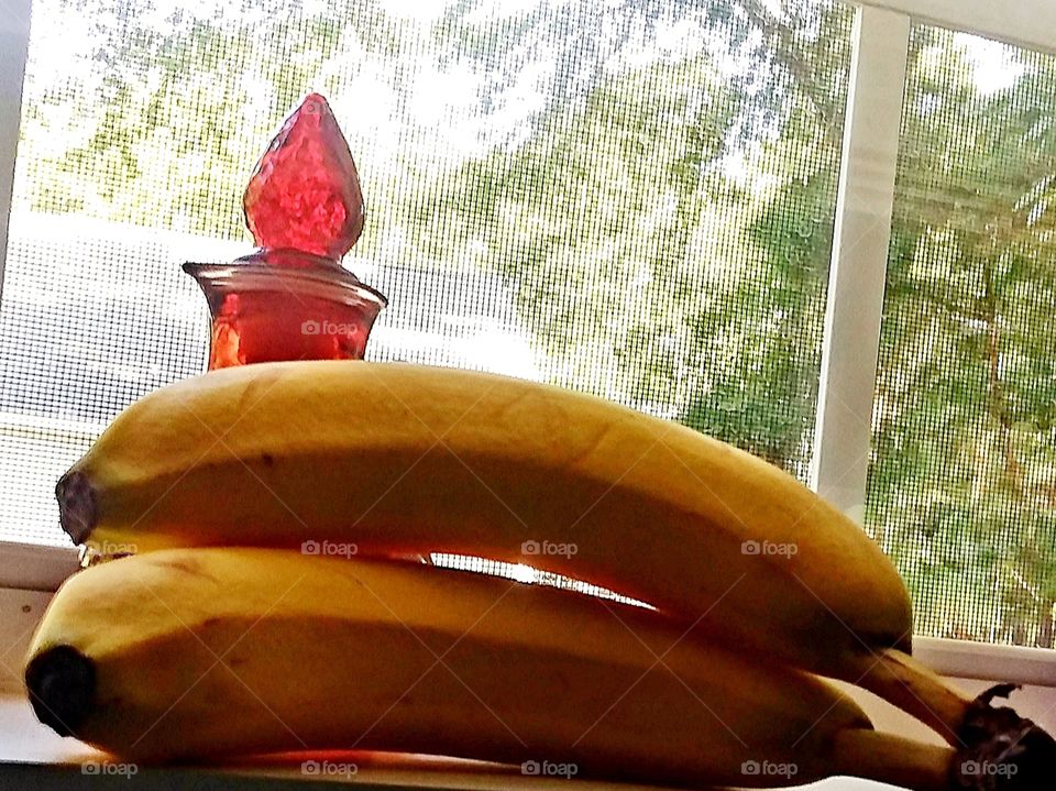 bananas in the window