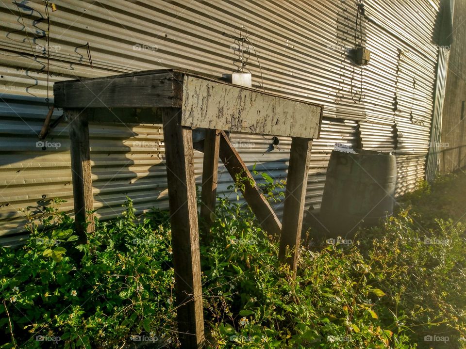 old wooden bench