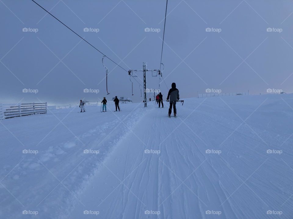 Downhill skiing