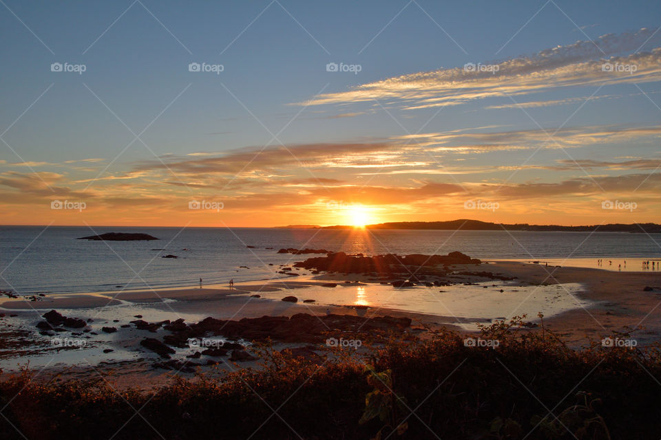 Sunset. A Lanzada beach, Galicia, Spain.