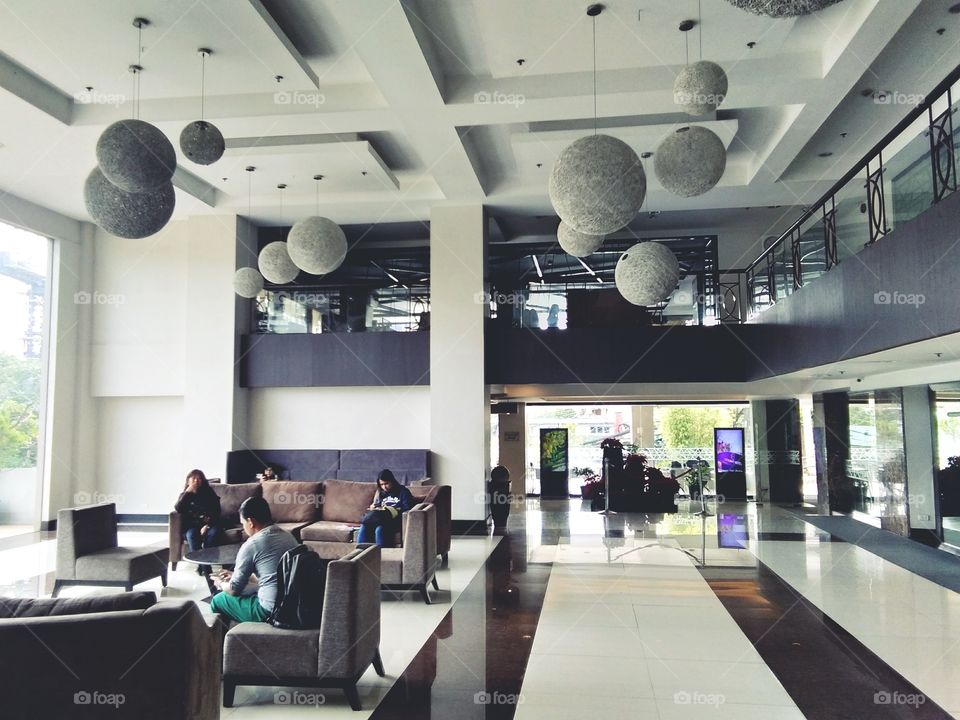 cozy hotel lobby in Baguio city Philippines