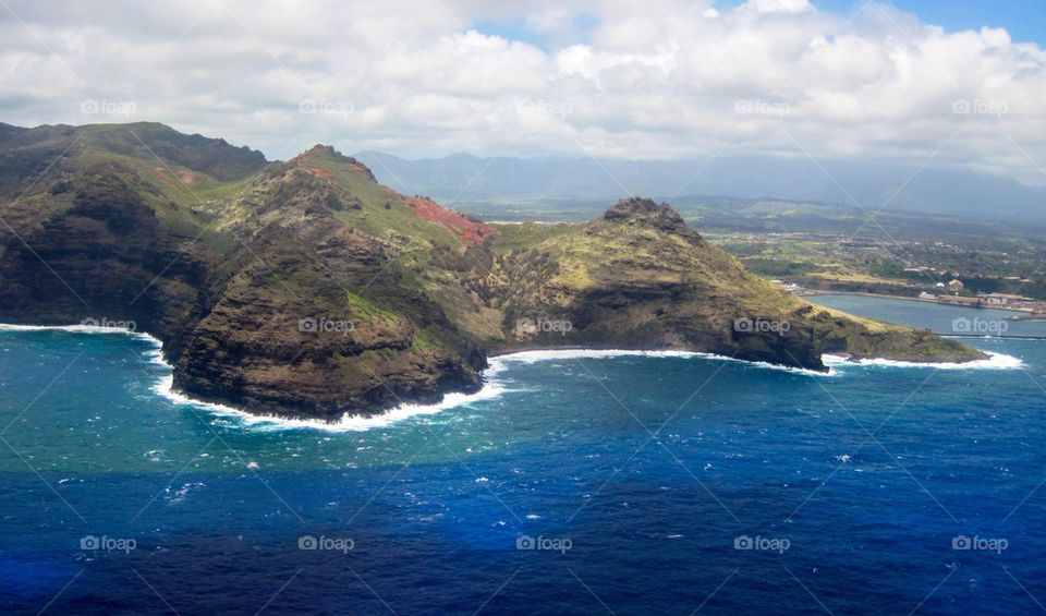 High angle view of sea