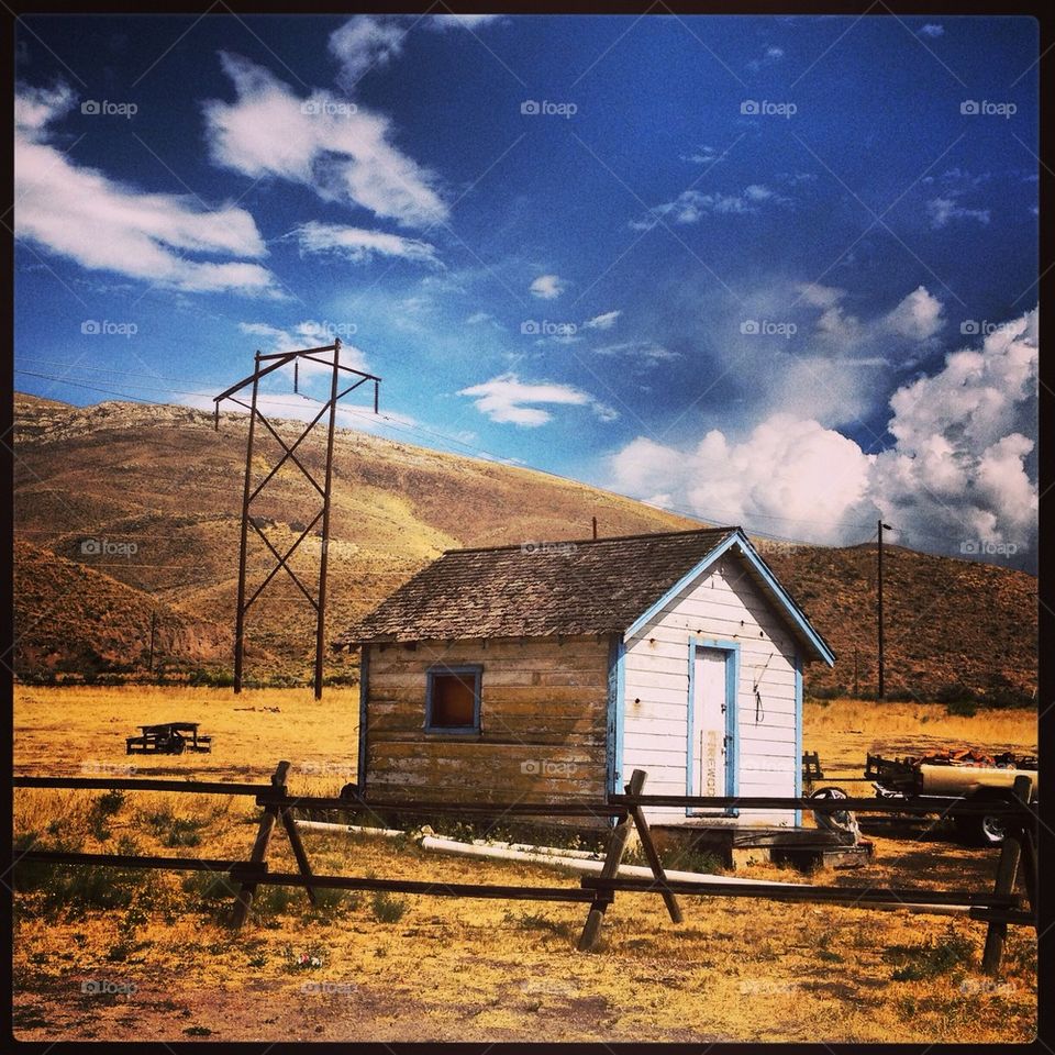 Rural shack on a hill near Bear Lake