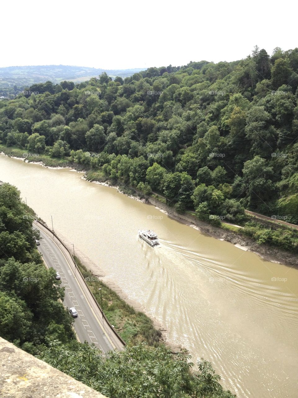 River boat and road view 