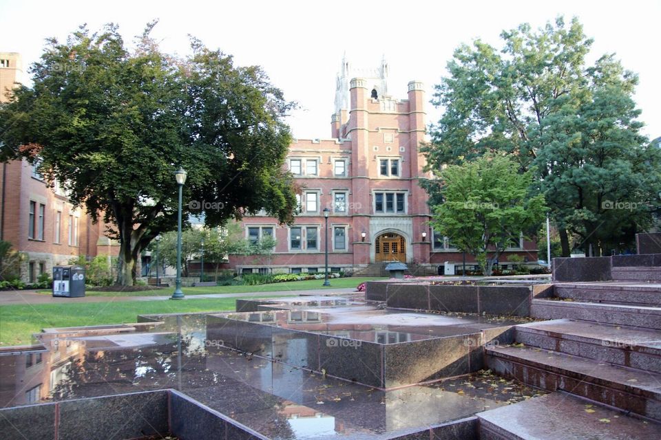 Castle looking building with reflection 