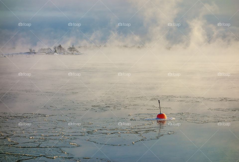 Buoy in sea