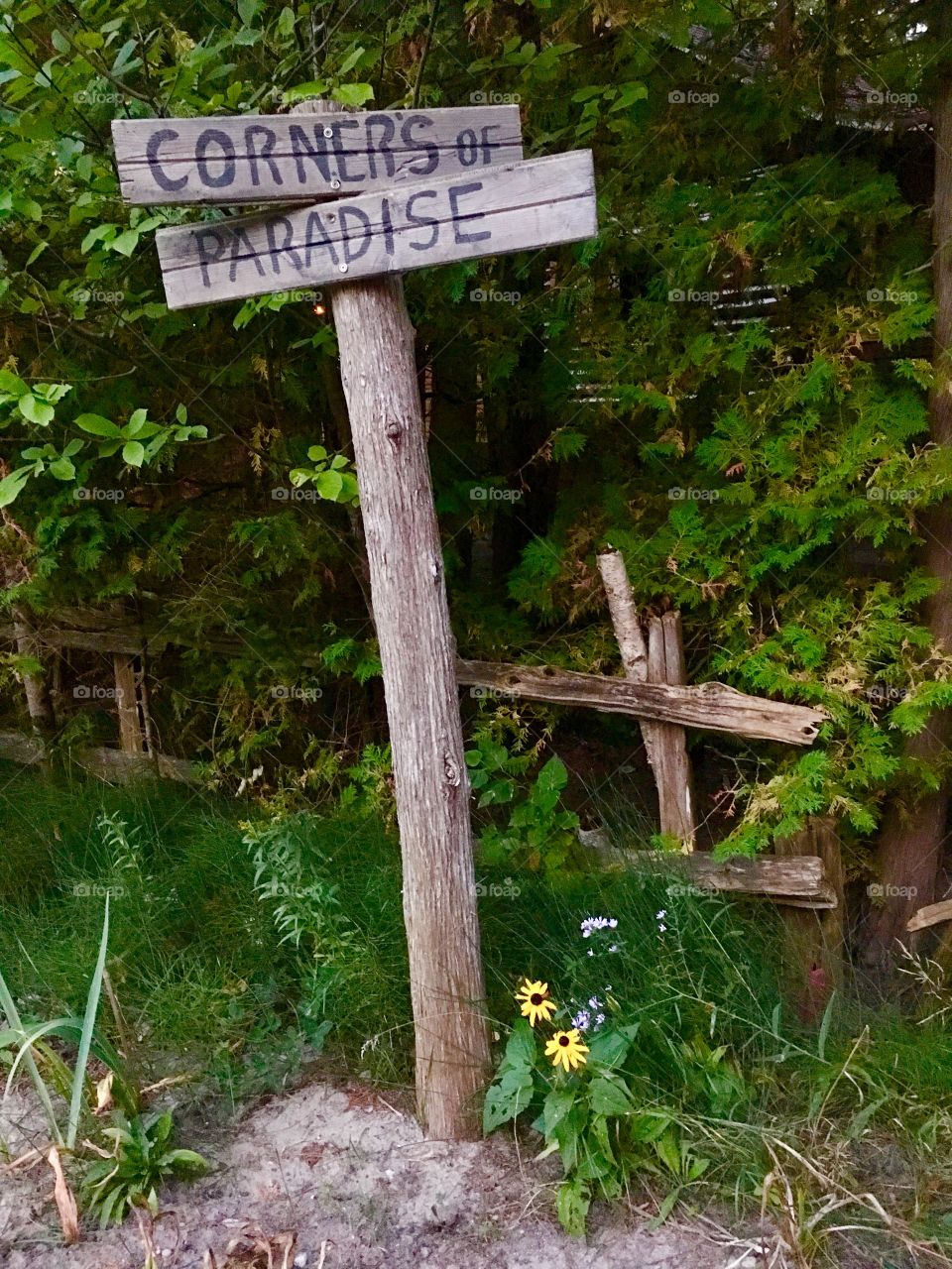 Road sign to paradise 