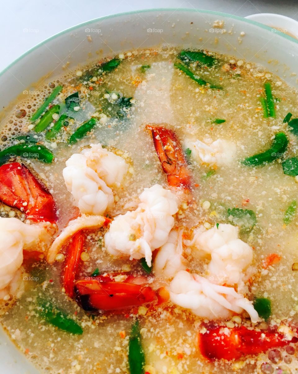 Tom yum kung, spicy soup, signature thai food