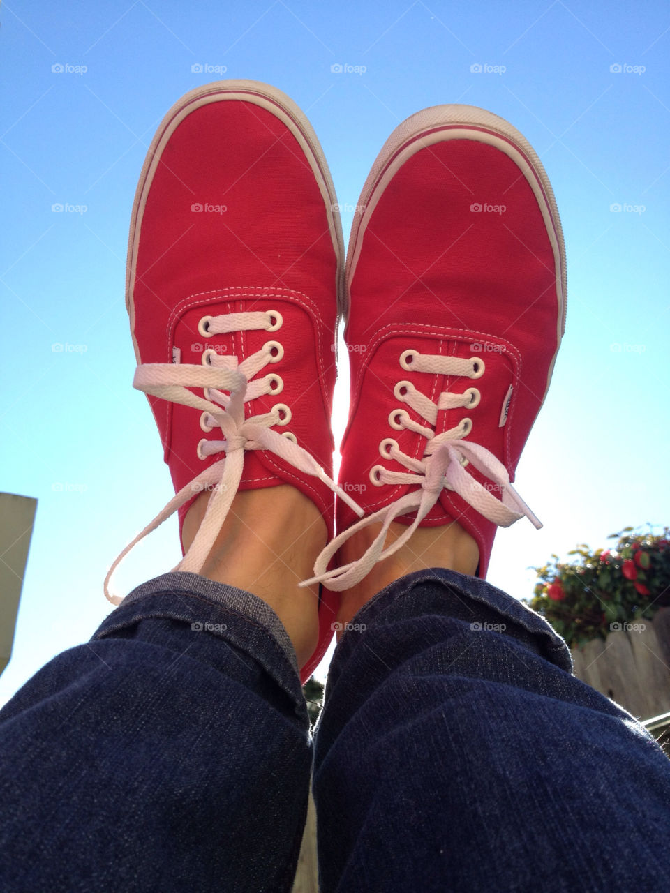 sky flowers red shoes by patrickhardy