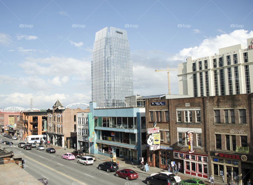 rooftoo view. buildings in nashville 