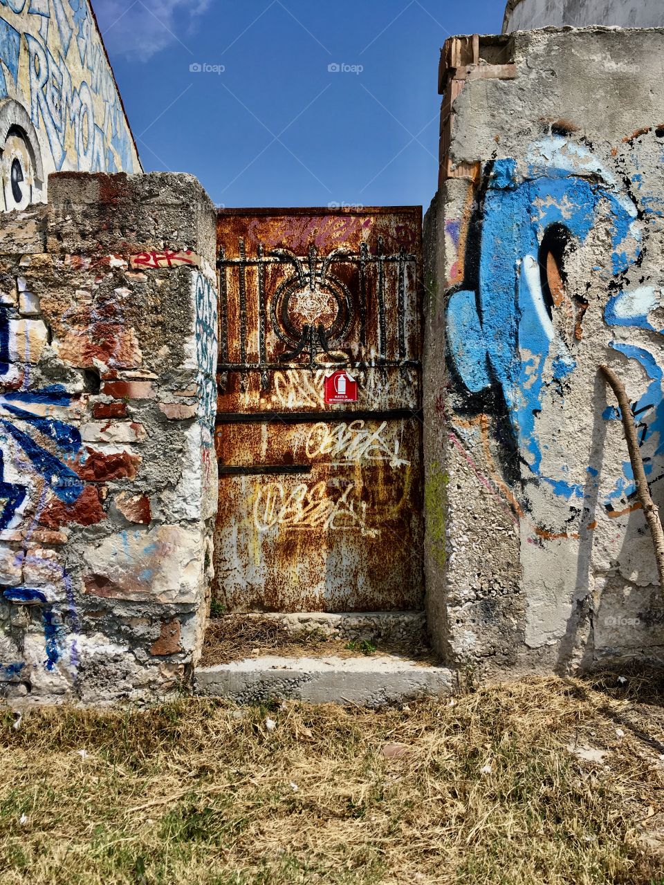 Graffiti on the walls of Porec, a town on the Istrian coast, Adriatic Sea