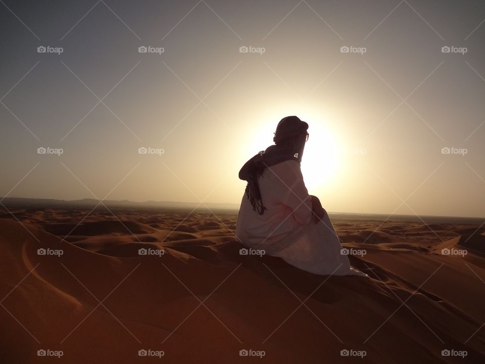 The beautiful sunset from Sahara Desert