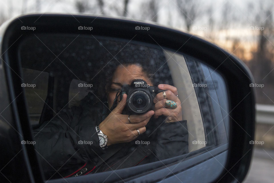 Car mirror reflection