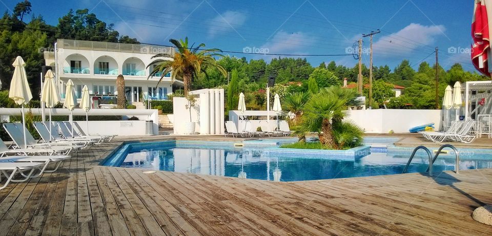 Hotel on the beach in Greece