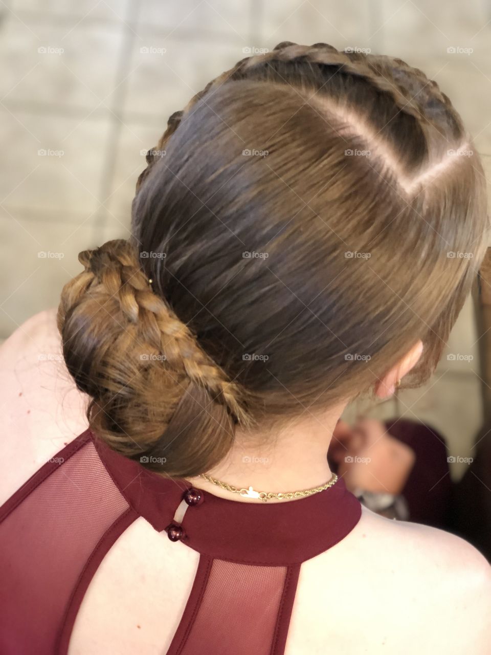 Braided hair model ready for a special event 