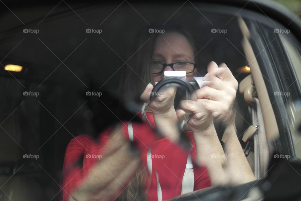 Taking a picture of myself reflection Fairhope Alabama