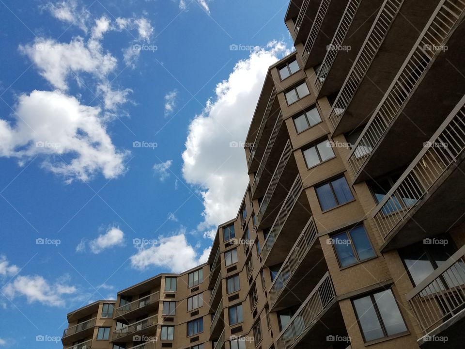 building with sky clouds