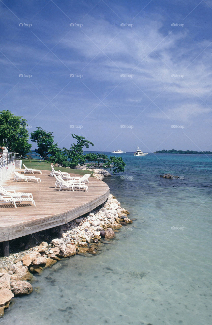 Coastal shore of Negril, Jamaica.