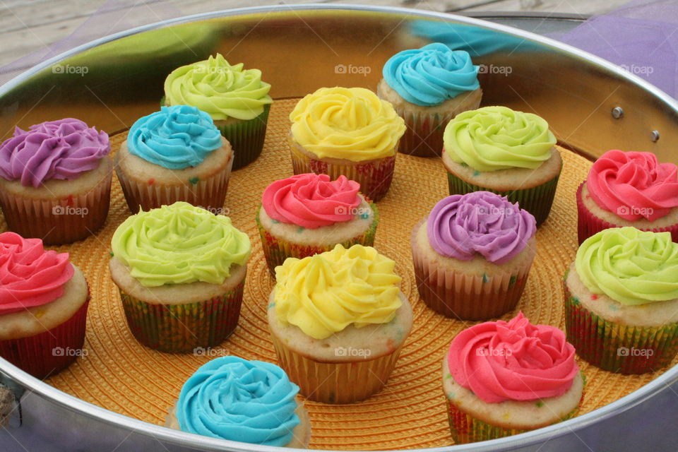 Multi-colored cupcakes