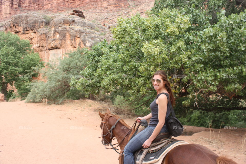 Horseback riding through the Grand Canyon was thrilling