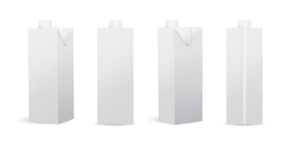 Set of blank white milk / nice cartons illustration