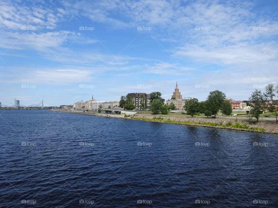 Daugava river in Riga city