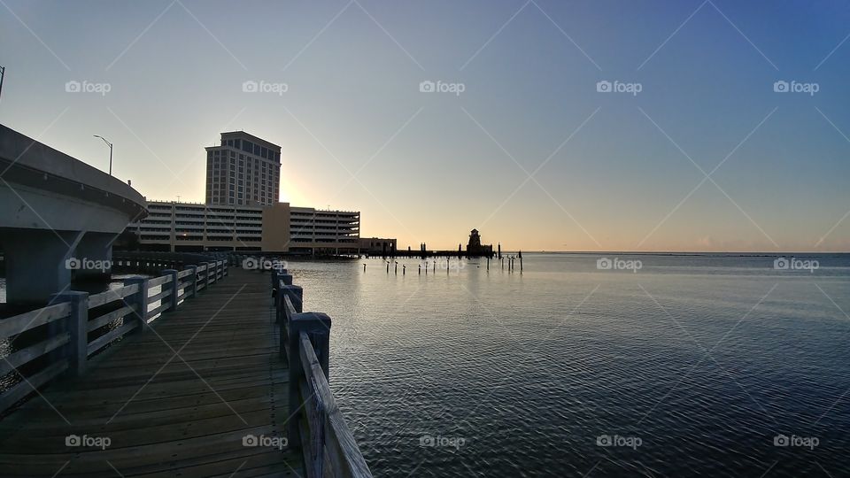 Water, Sunset, Pier, Dawn, Sea