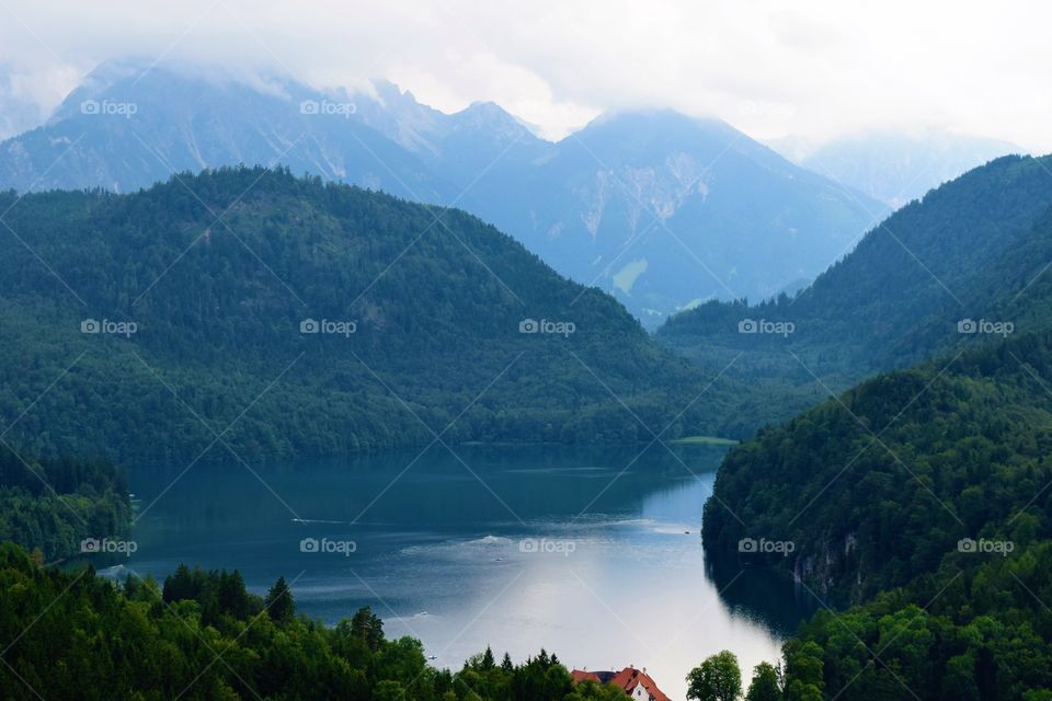 Very serene Fussen lake in Germany.