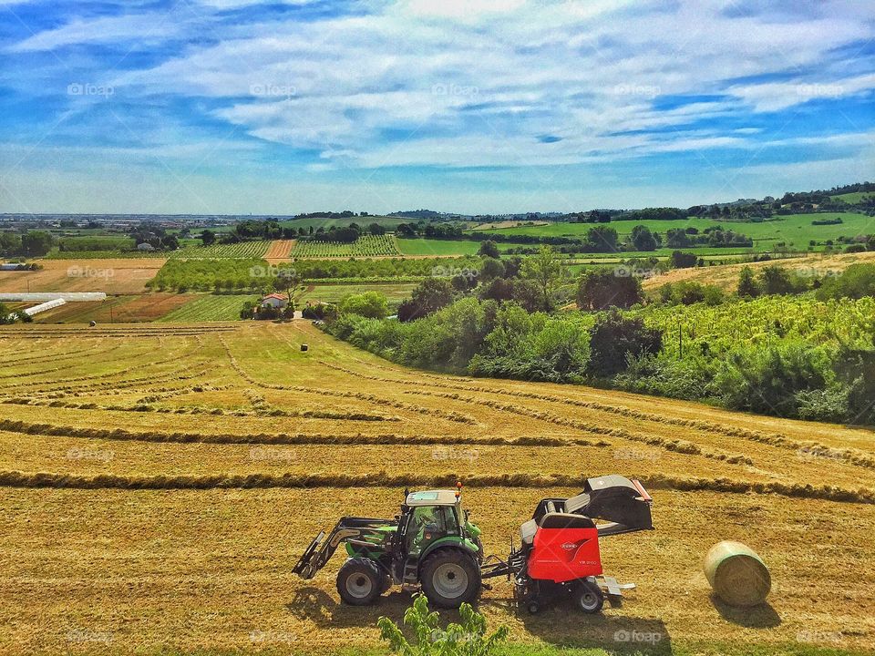 Tractor at work. Tractor at work in an open field