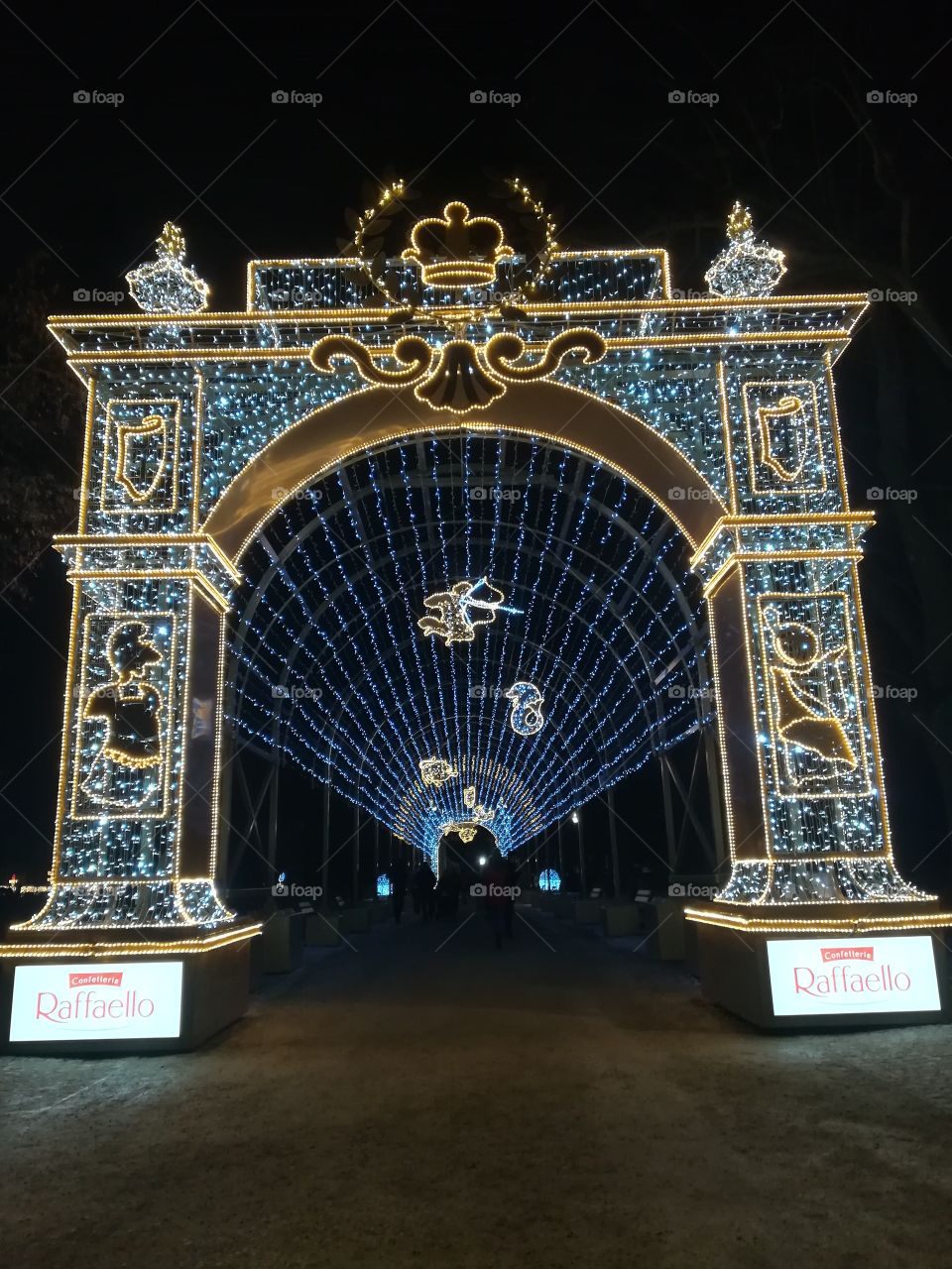 Gorgeous bride covered in lights.