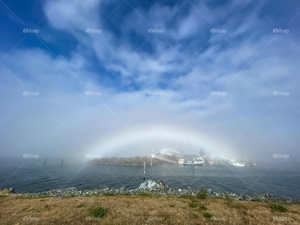 Clouds forming a fog bow