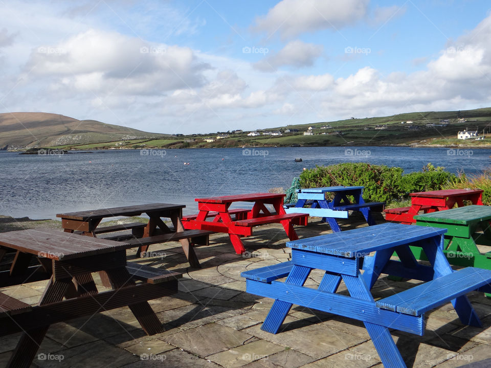 blue ireland table red by kshapley