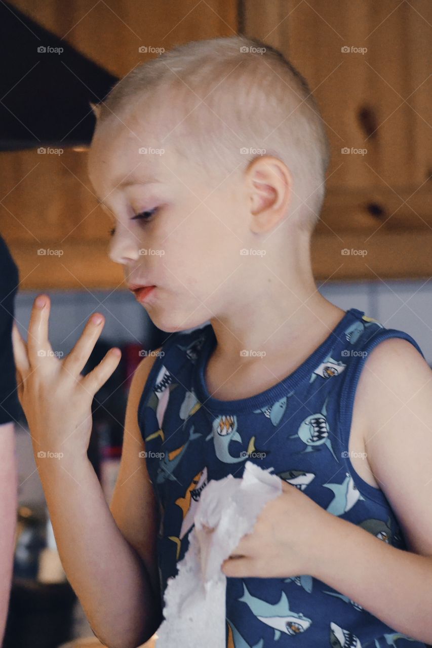 Boy in the kitchen