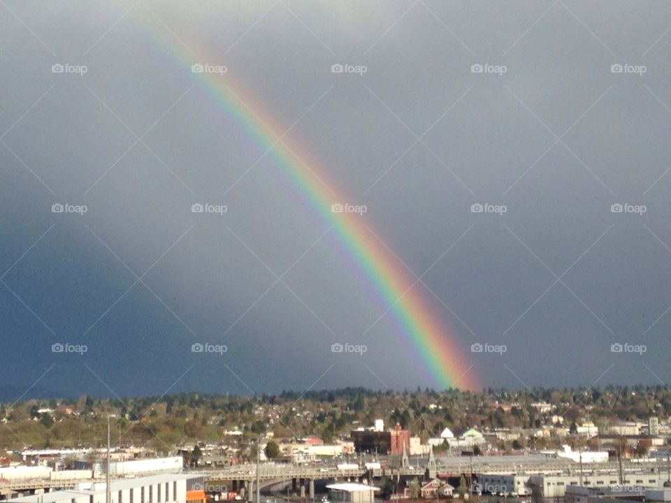Rainbow over Portland Oregon