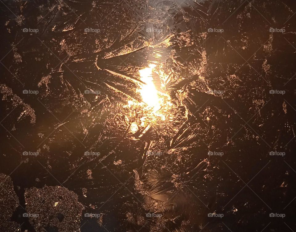 Frosty pattern on the window