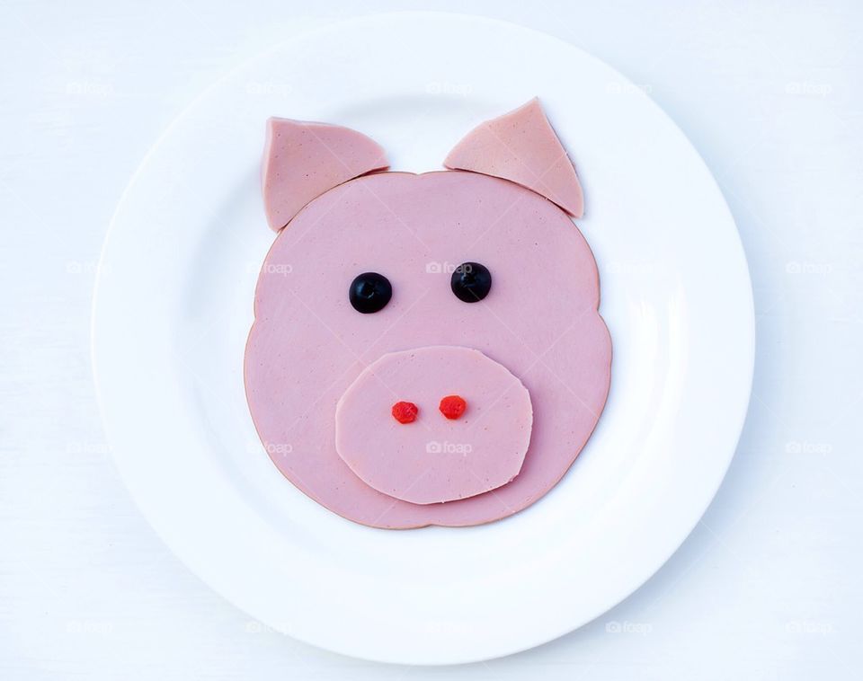 Smiling cake on plate