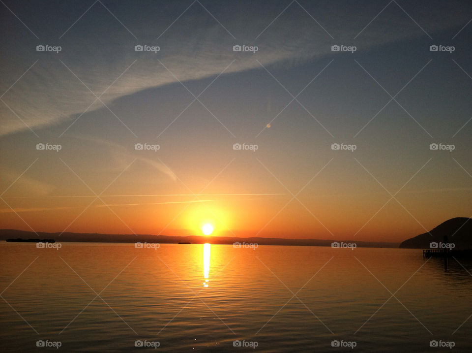 sunset river peaceful kyrgyzstan by delvec