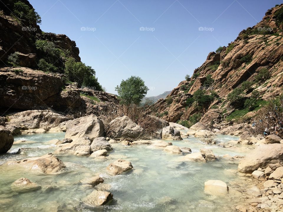 Clear stream in the mountains of Iraqi Kurdistan.
