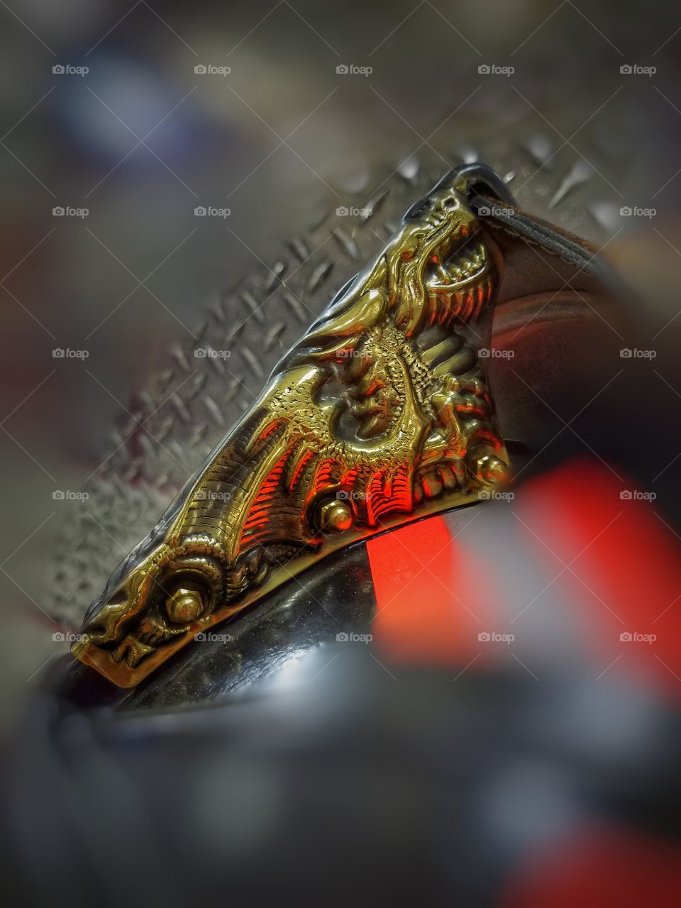 3D Dragon Helmet Front Holder on a Cairns 1044 Helmet