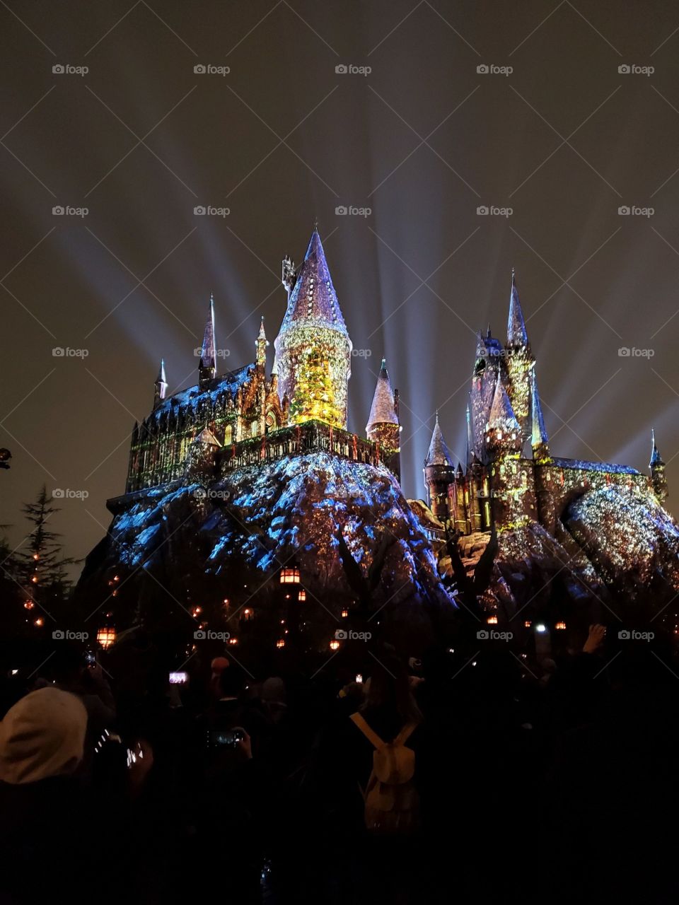 Hogwarts at night Universal Studios Hollywood