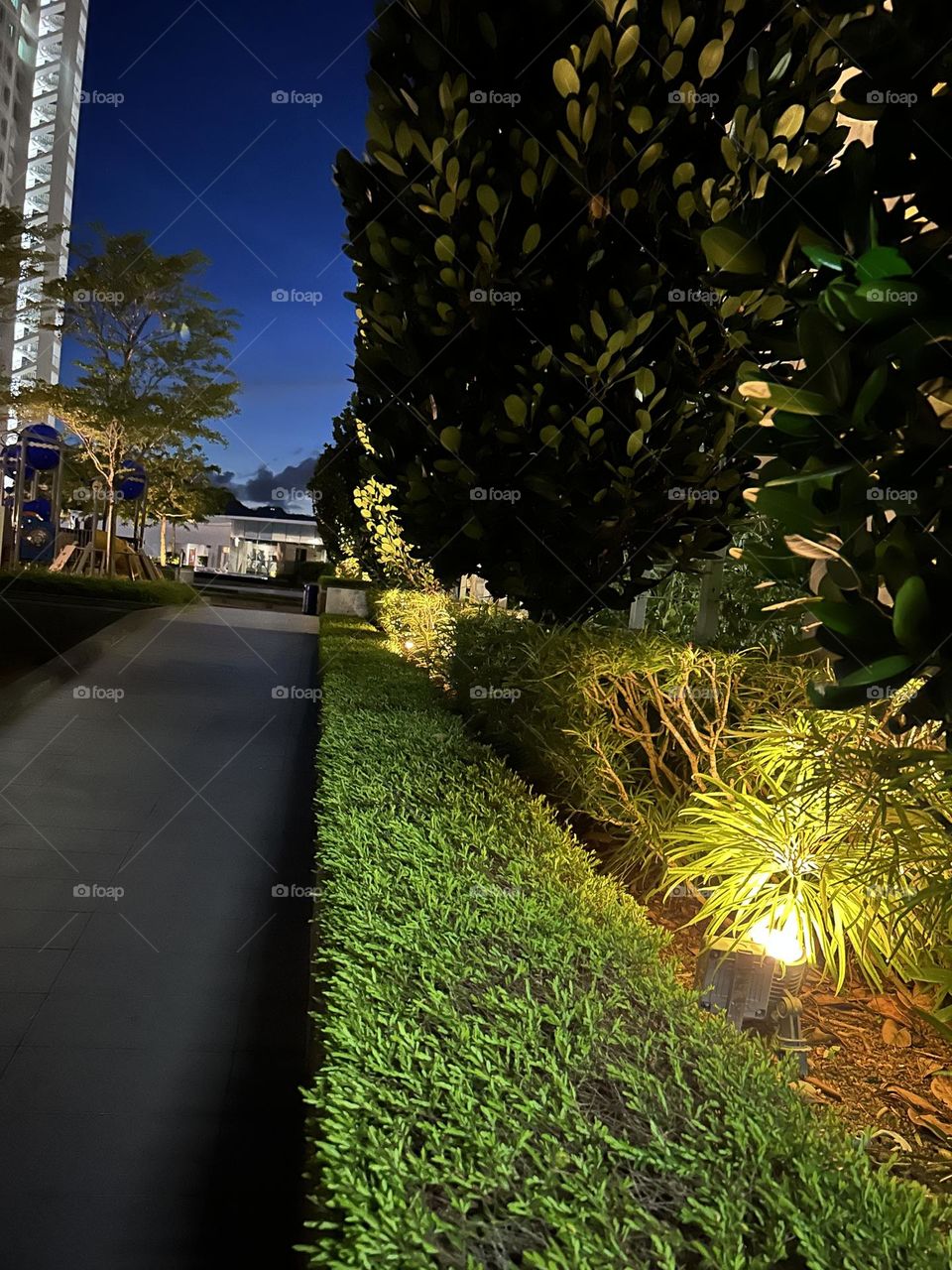 Walk around residence at night 