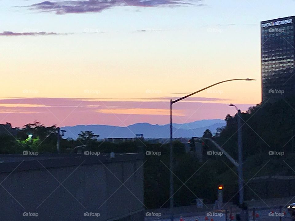 Mountain View sunset western sky