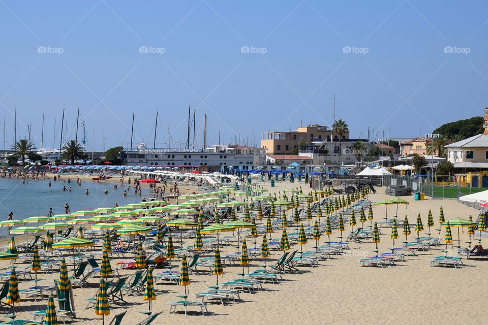 Beach in Sanremo, Italy