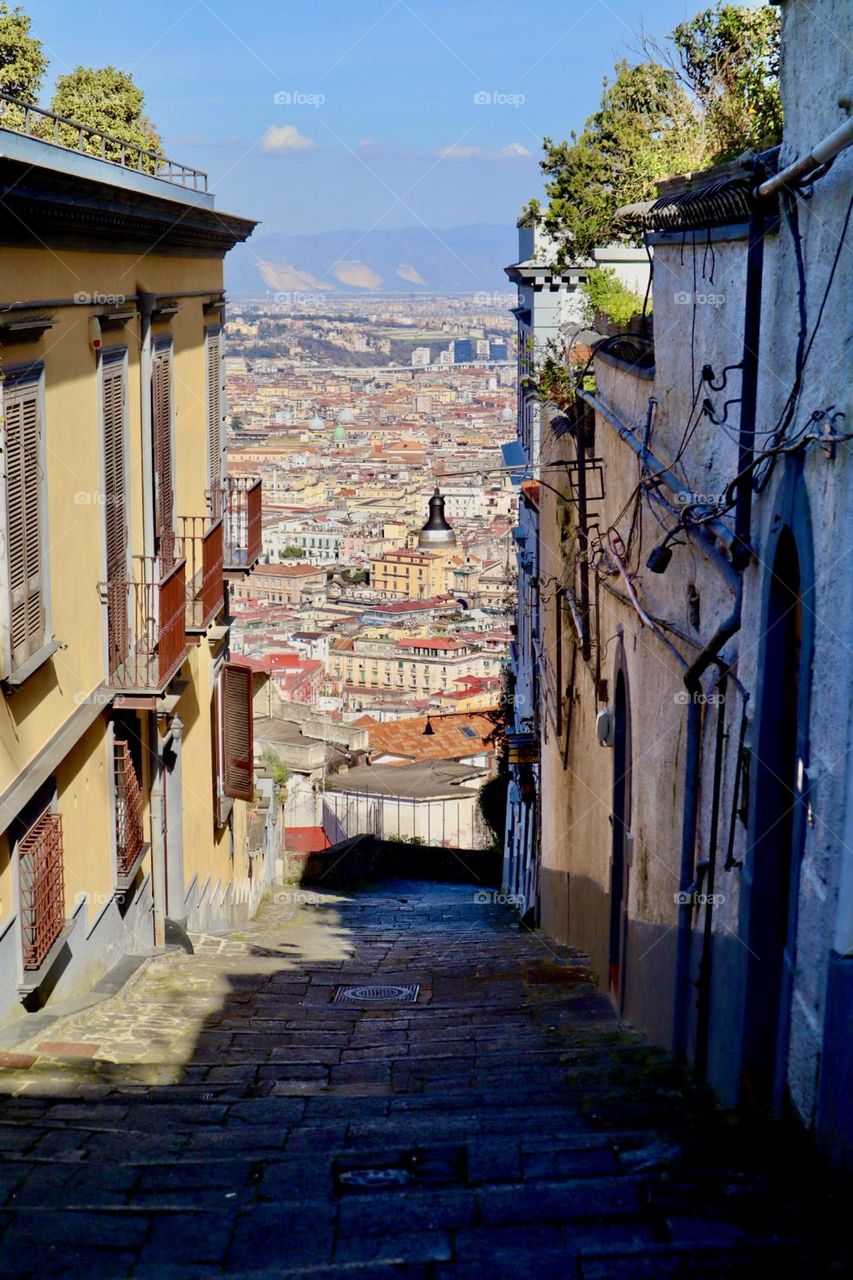 Alley with Napoli view