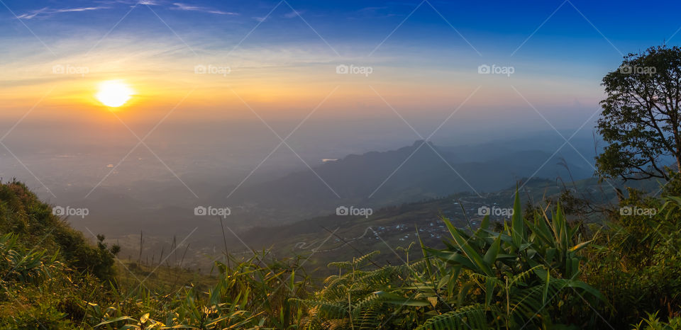 Phu Thap Boek panoramic sunrise view