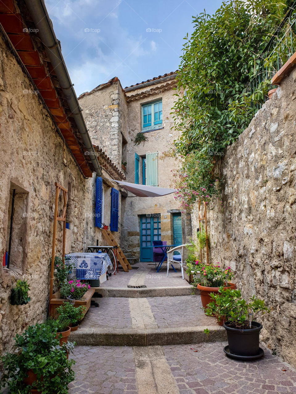 A small alley in a village of the south of France
