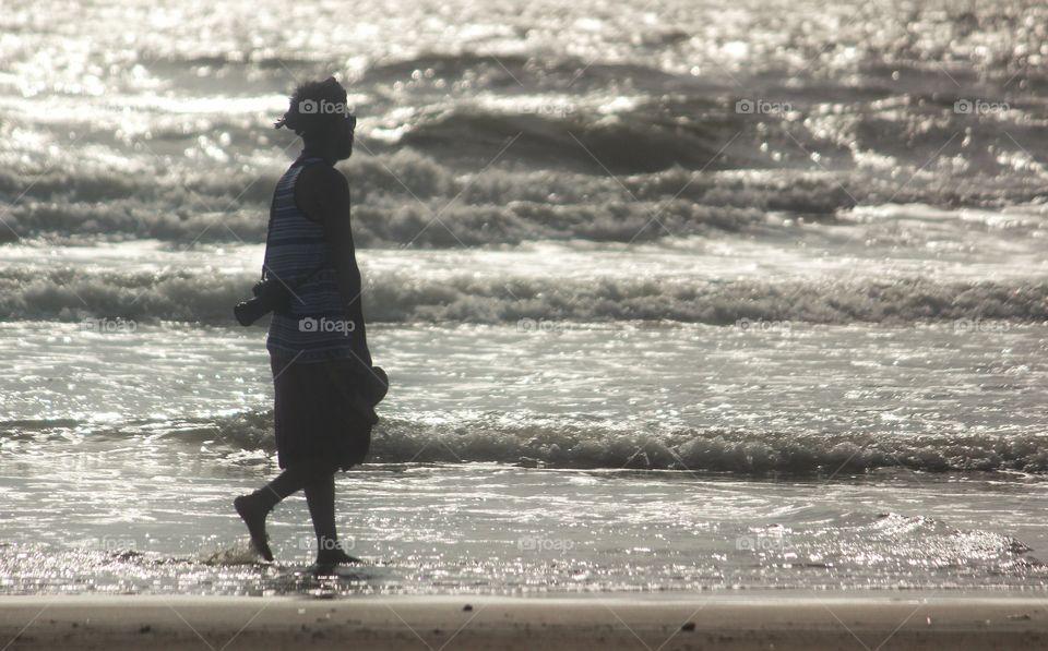 walking on the shore towards mental peace..