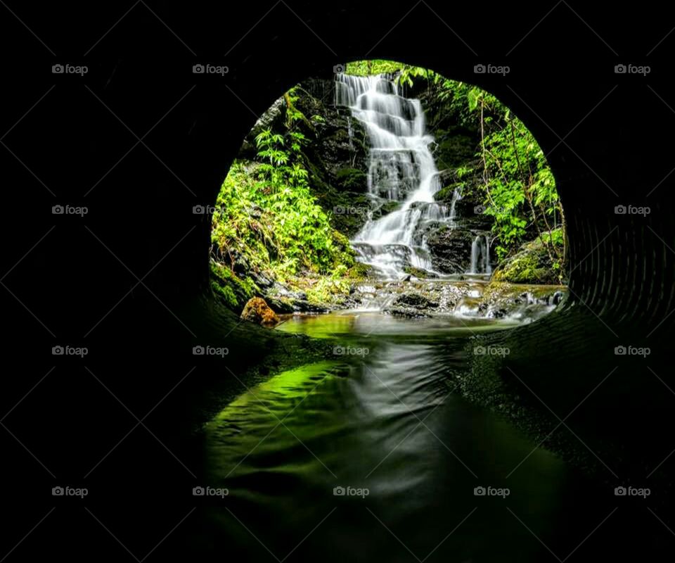 underground cave waterfall