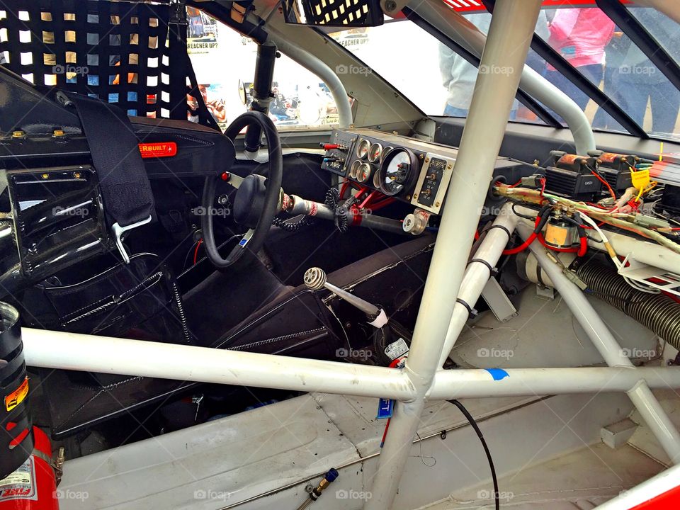 Inside a race car